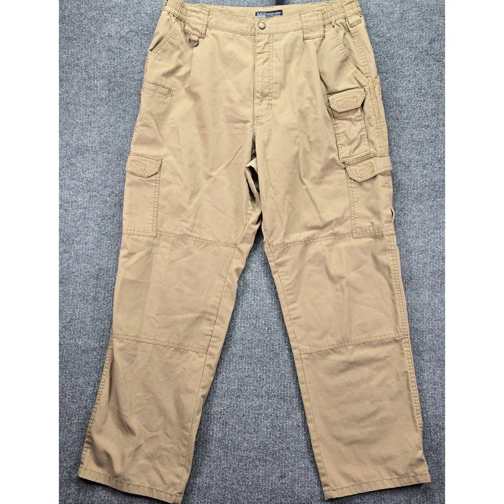 5.11 Tactical Pants Mens 38x32 Khaki Ripstop Taclite Cargo Pockets Utlity Work